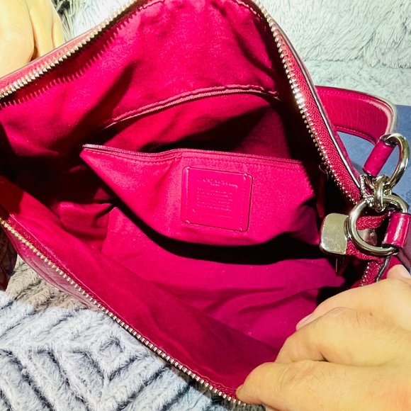 EUC - COACH MARLON HOBO IN SILVER & DARK FUCHSIA (F79995) - Picture 12 of 12